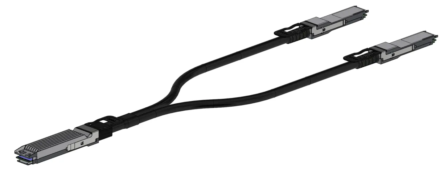 MCP7Y10 InfiniBand NDR 800G OSFP to 2x400G QSFP112无源分支铜缆
