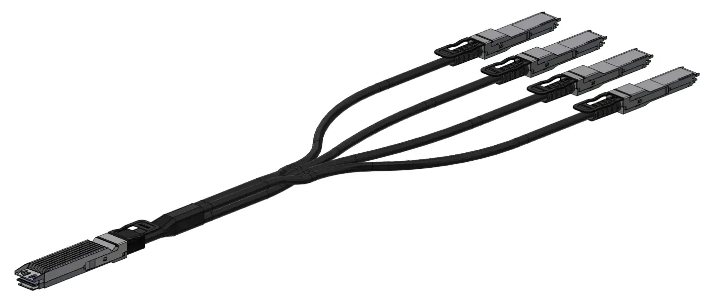 MCP7Y40 InfiniBand NDR 800G OSFP to 4x200G QSFP112无源分支铜缆