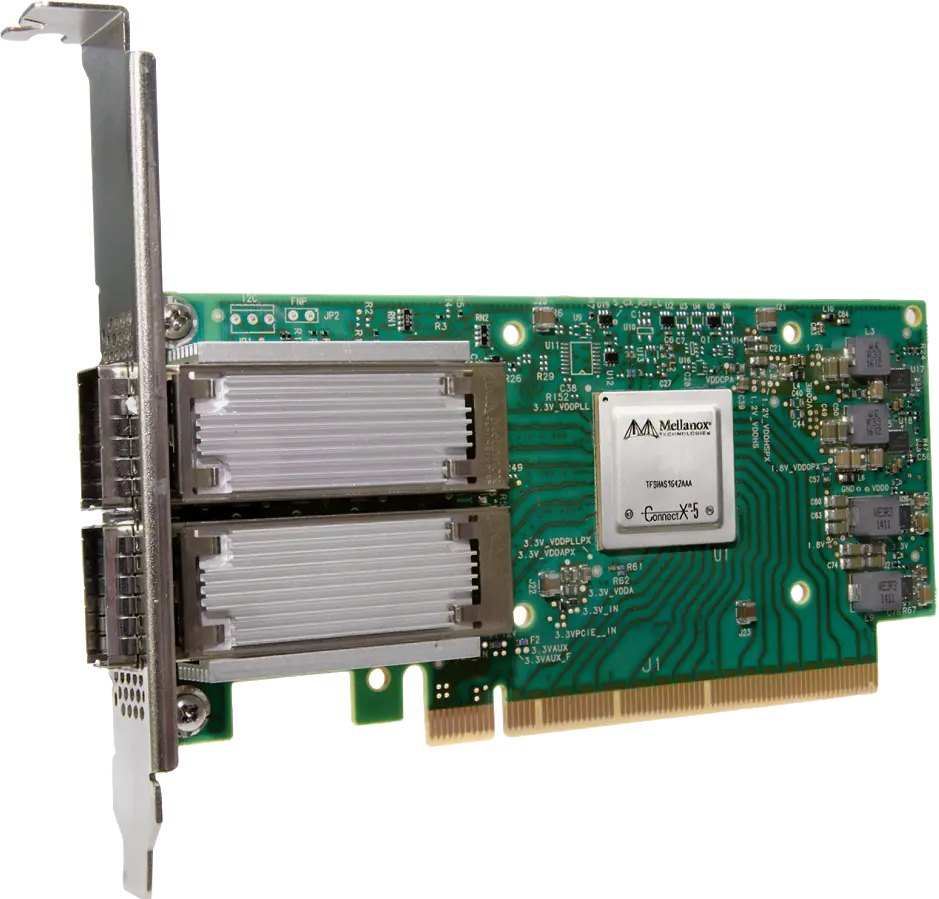 NVIDIA MCX556A-ECAT ConnectX-5 VPI Adapter Card EDR/100GbE双端口InfiniBand网卡