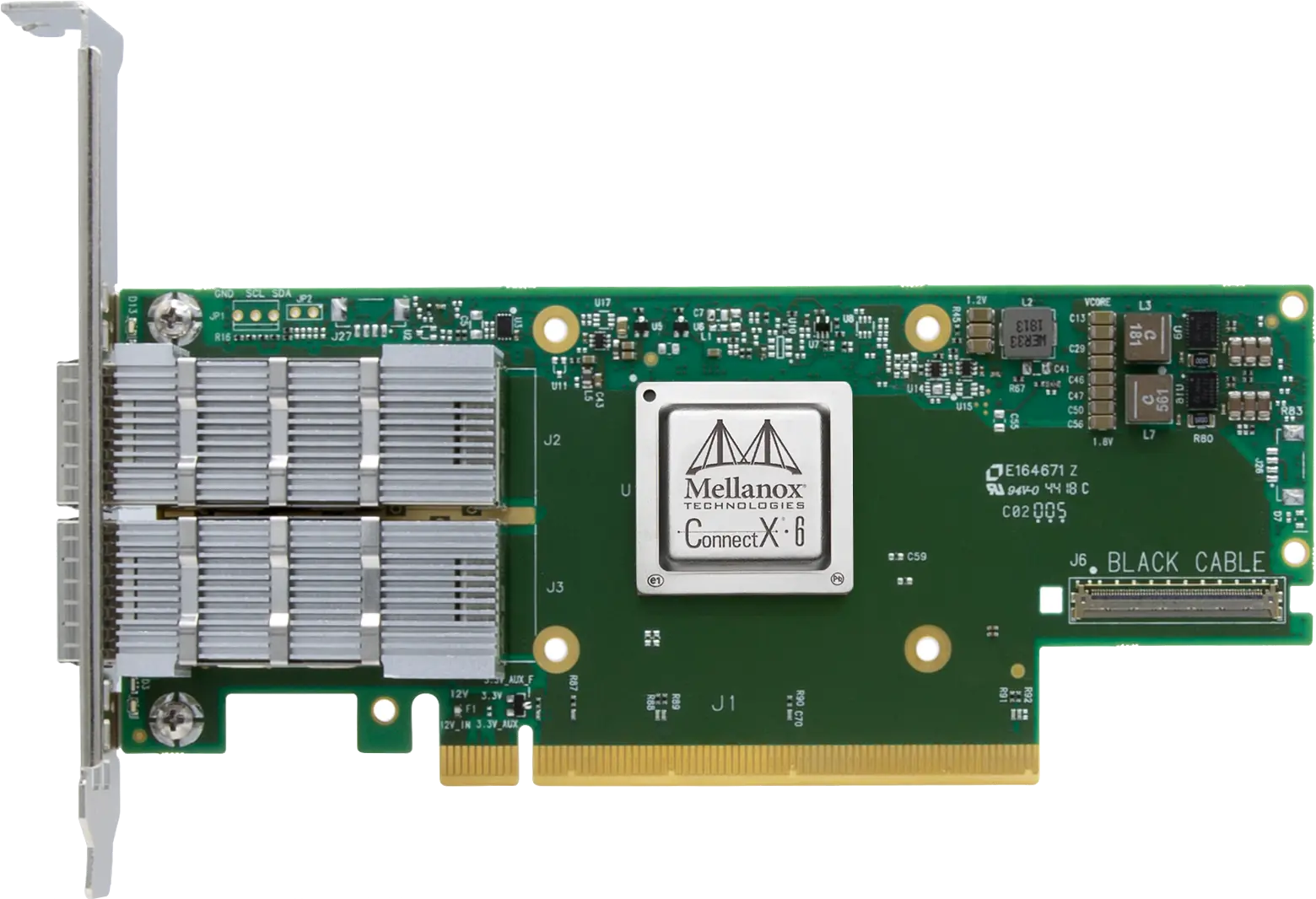 NVIDIA MCX653106A-HDAT-SP ConnectX-6 VPI Adapter Card HDR/200GbE双端口InfiniBand网卡